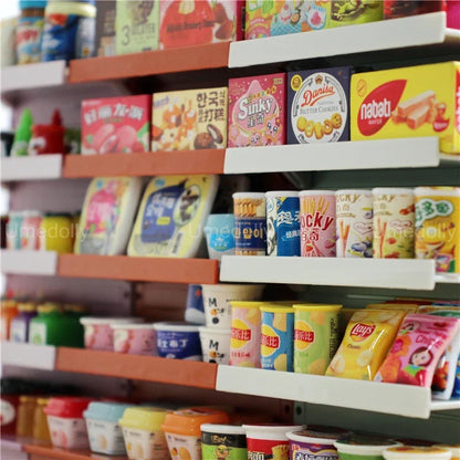 1/6 Miniature Dollhouse Supermarket Set – Mini Snacks & Drinks for Blythe & BJD Dolls