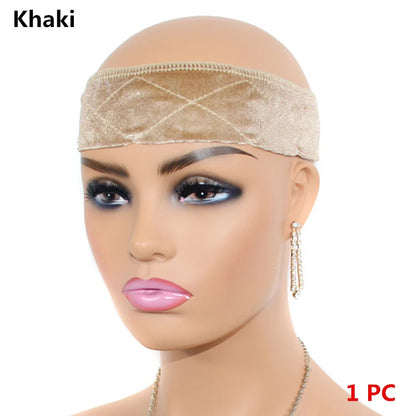 Adjustable Velvet Wig Grip Band - No-Slip Headband for Lace Front Wigs, Secure Wig Holder for Women