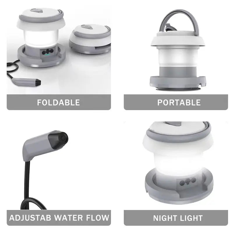 WOWER Portable Foldable Bidet – 1L Travel Toilet Sprayer with Light for Camping & Hiking