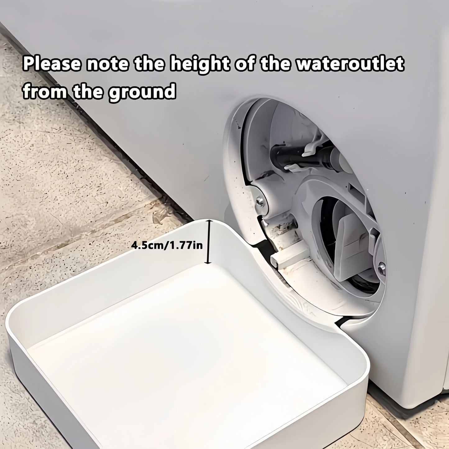Washing Machine Drain Water Collection Tray - No Overflow Lint & Debris Filter Drip Box