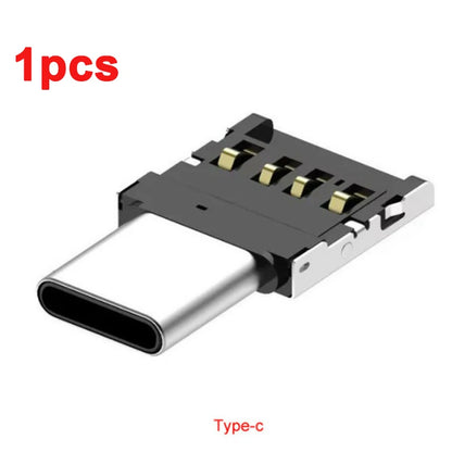 1-10PCS OTG Micro USB to Type-C Adapter – USB-C Male to USB 2.0 Female Data Connector for MacBook, Samsung, Xiaomi, Huawei, Android Phones