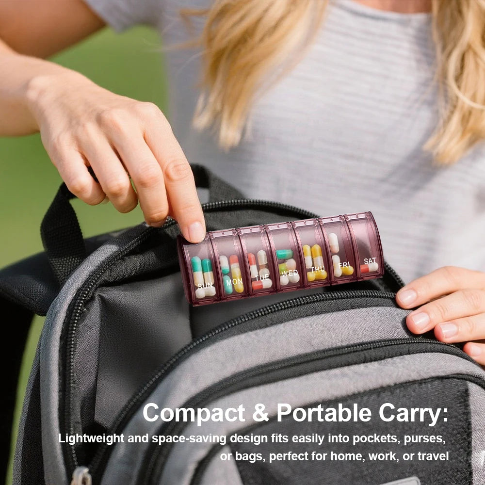 Weekly Pill Organizer - Extra-Large Medicine & Vitamin Planner Case for Travel and Daily Use