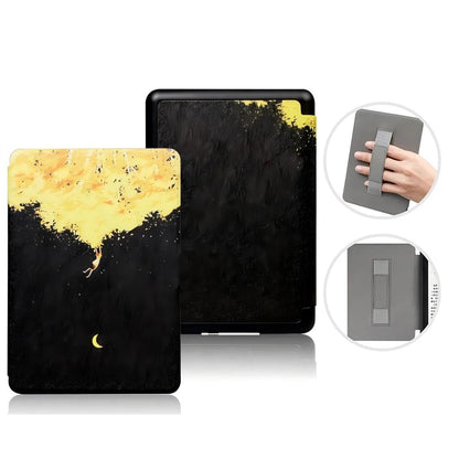 SA568B Leather Case for Kindle Paperwhite 12th Gen 2024 Signature Edition – 7-Inch Cover with Hand Strap & Auto Sleep