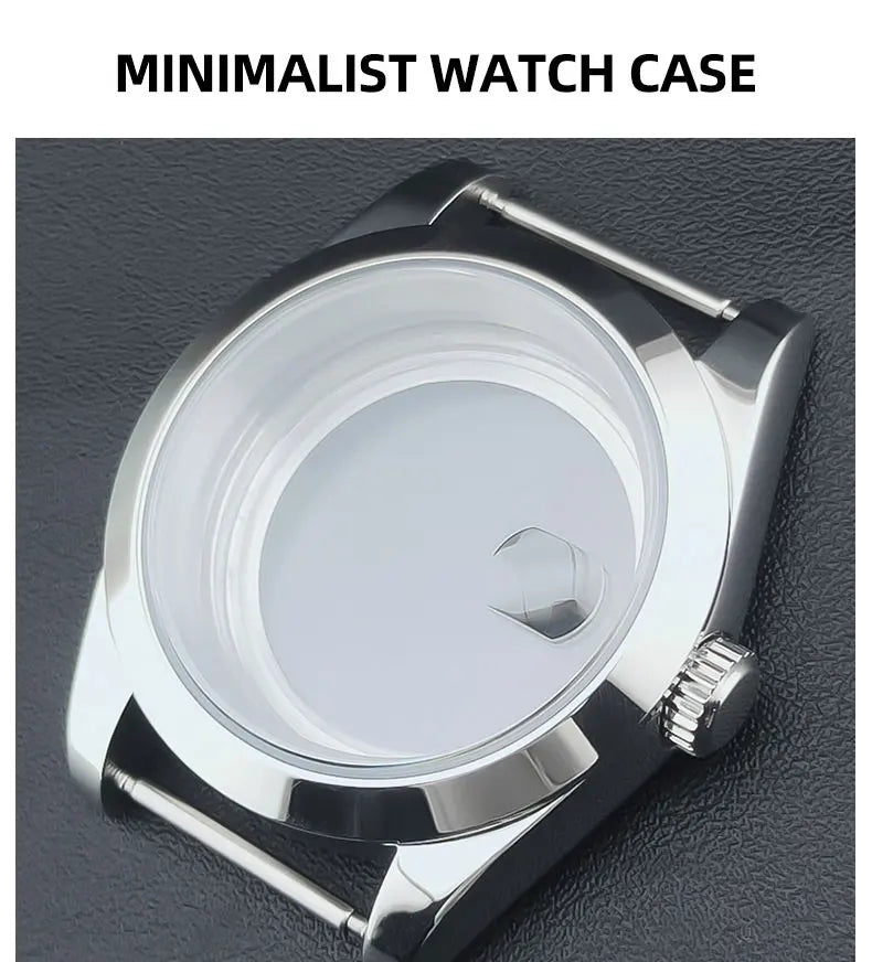 Neiton 36mm/39mm Silver Watch Case - Sapphire, Bevel Edge, 316L Stainless Steel for NH35, NH36, NH34 Movements