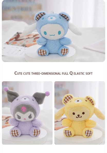 Sanrio Kawaii Plush Keychain — Hello Kitty, My Melody, Kuromi & Cinnamoroll Cartoon Bag Charm Pendant