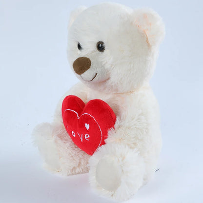 30CM Cute Heart Bear Dog Plush Toy – Red Heart Print Love Stuffed Animal, Creative Valentine's Day Gift for Lovers