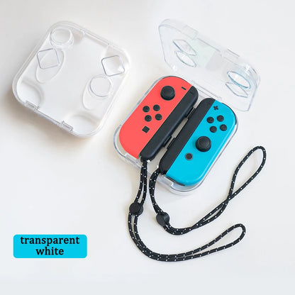 Nintendo Switch Joy-Con Mini Storage Case – Transparent PC Box with Wristband & Silicone Cover for Zelda OLED