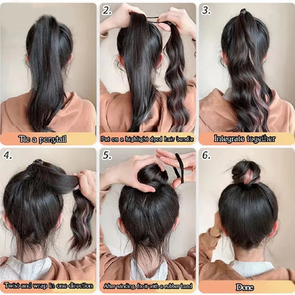 50cm Synthetic Self-Winding Ball Head Wig Hair Bundle – Highlight DIY Bun for Women, Volume-Boosting Bud Hair Extension