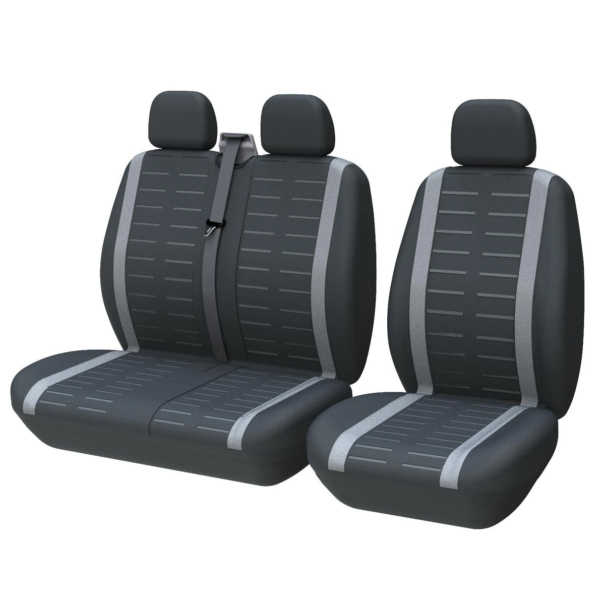 Universal 3D Stripe Car Seat Covers - 2+1 Front Seat Covers for Vans & Trucks