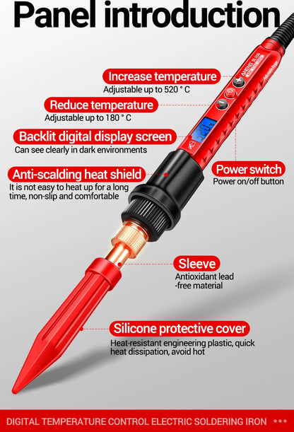 ANENG SL106 Electric Soldering Iron – Adjustable Temperature Welding & Rework Station with Heat Pencil Tip, 110V/220V