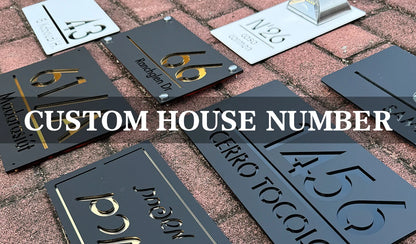 Personalized Large House Numbers Sign – Modern 3D Laser-Cut Acrylic Residential Street Number Plate