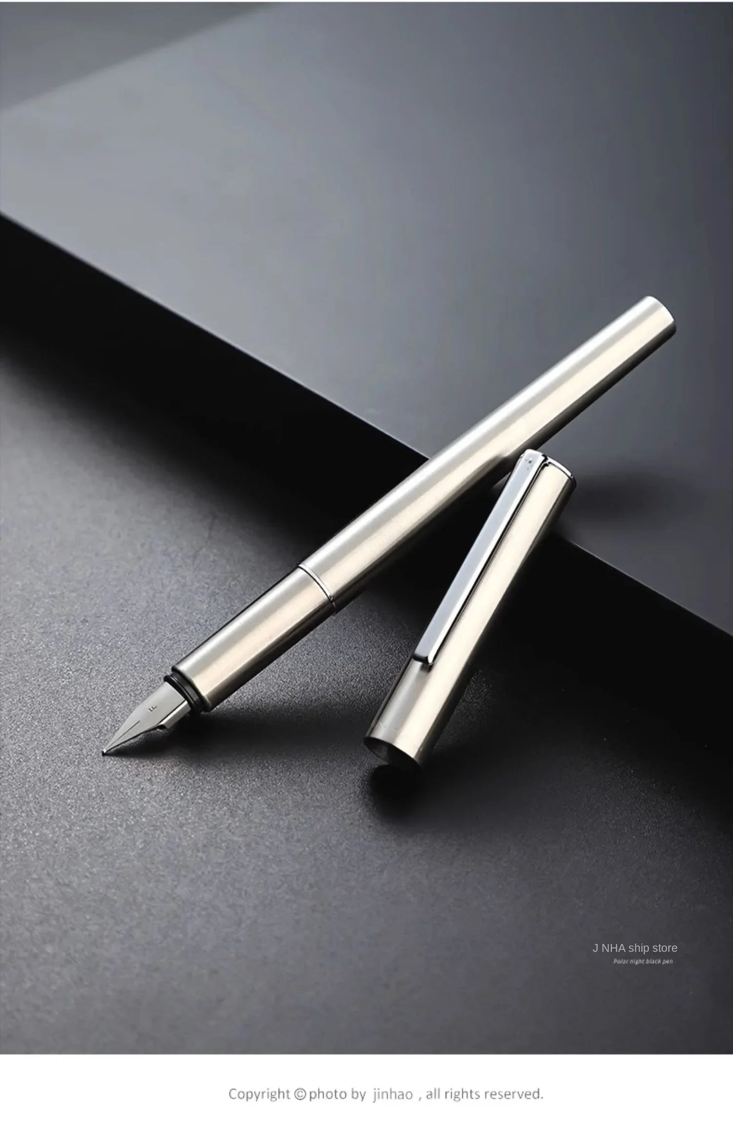 Jinhao 35 Fountain Pen — All-Steel Luxury EF/F Nib for Calligraphy, Writing, Office & School Supplies