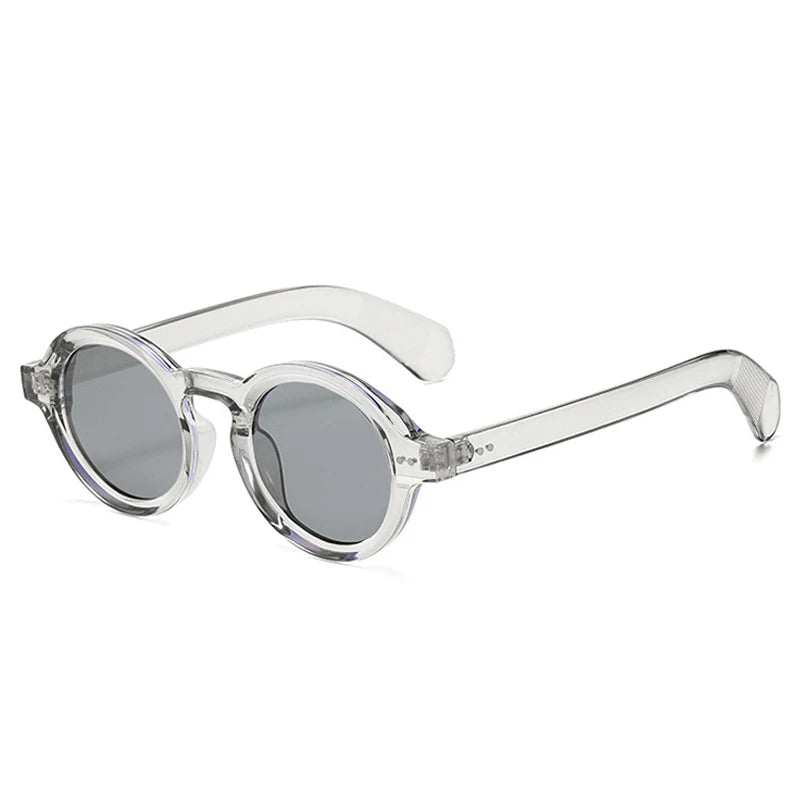 SO&EI Retro Polarized Sunglasses - Round Fashion Shades with Rivet Decor, UV400 Protection & Leopard Punk Style for Women & Men