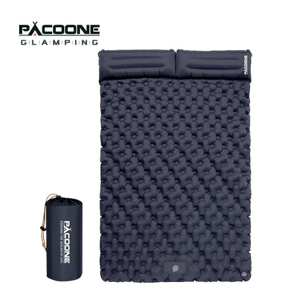 PACOONE Outdoor Camping Double Inflatable Mattress - Extra Wide Ultralight Folding Sleeping Pad
