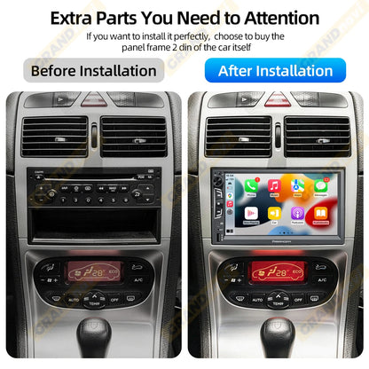 2DIN 7" Car Stereo - Wireless CarPlay & Android Auto Touchscreen MP5 Player with Bluetooth, FM Radio & PD3.0 Fast Charging