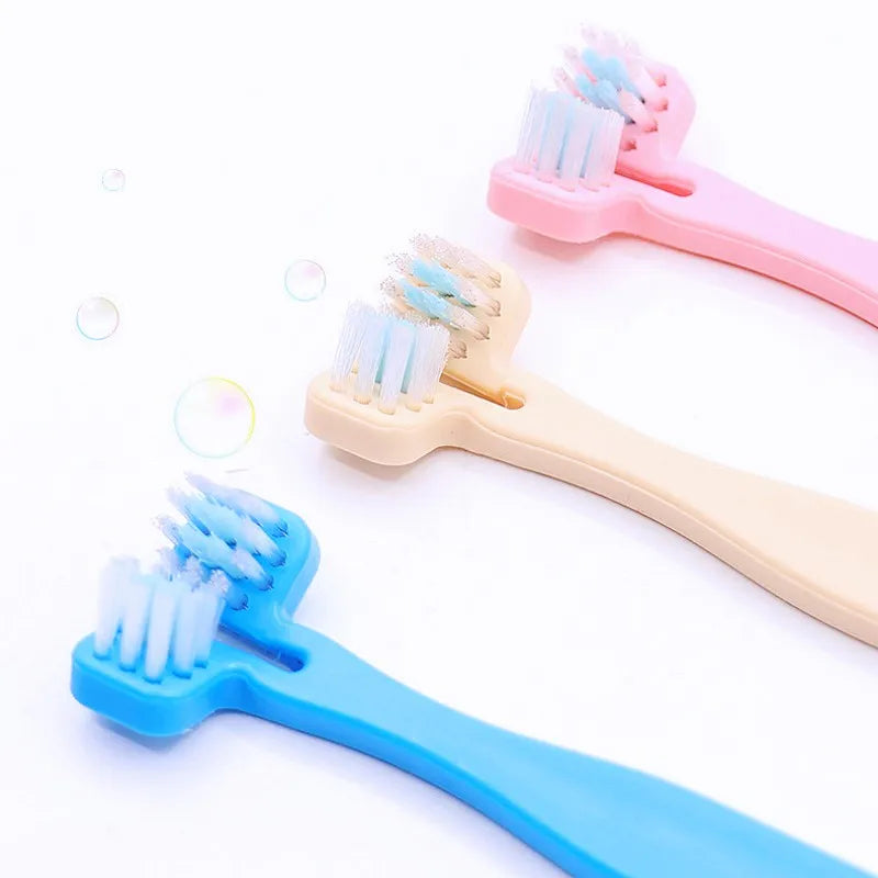 Double Sided Dog Toothbrush Set - 2pcs Pet Oral Care Toothbrushes for Teeth Cleaning and Dental Hygiene
