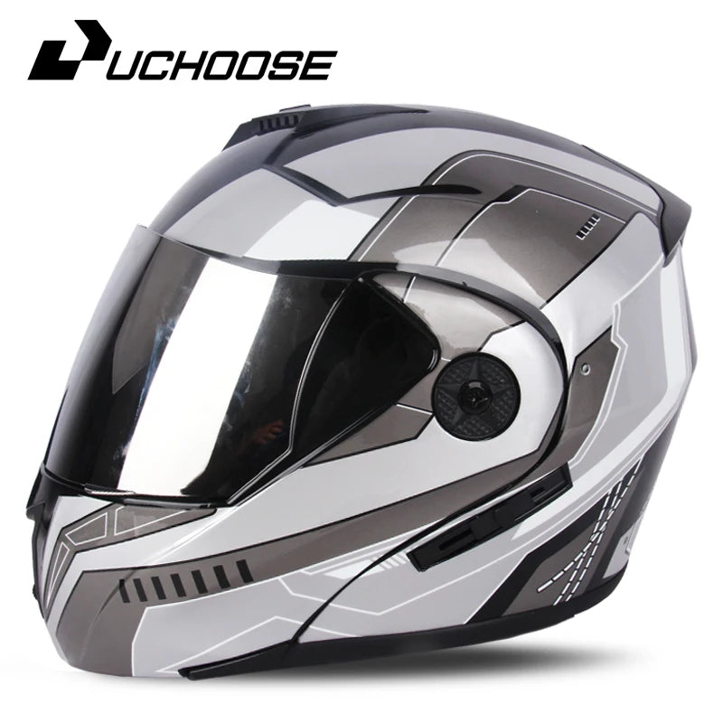2024 Unisex Modular Motorcycle Helmet – Full Face Flip-Up Dual Lens Racing Helmet for Men & Women