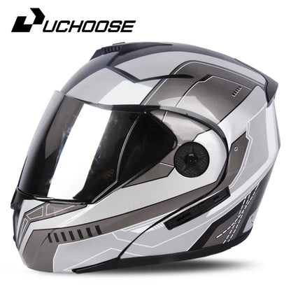 2024 Unisex Modular Motorcycle Helmet – Full Face Flip-Up Dual Lens Racing Helmet for Men & Women