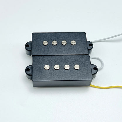 Alnico 5 Bass Pickup Set - PB & JB Bridge Pickup with Black ABS Bobbin for 4-String Bass Guitar