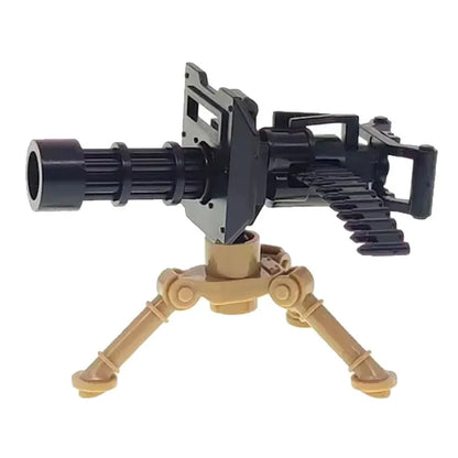Military Building Blocks Soldier Set - Tactical Weapons Figures with Gatling Gun, Rifle, Mortar & Accessories Toy Kit