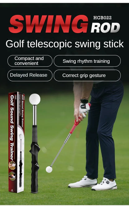 PGM Golf Retractable Swing Practice Stick – Indoor Golf Sound Assistant for Practitioners, Model HGB022