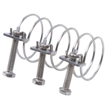 304 Stainless Steel Double Wire Throat Hoop – Adjustable Clip for UPVC Hose, Water & Ventilation Pipes