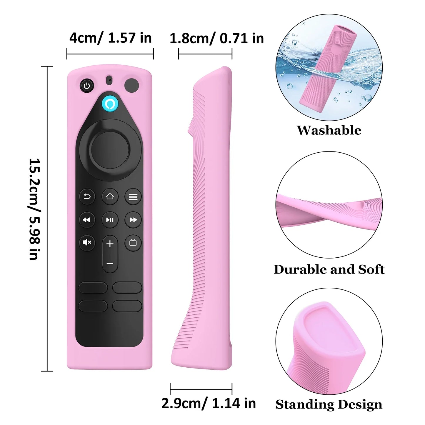 Silicone Remote Control Cover Stand - Protective Case for Fire TV Stick & Alexa Voice Remote Models