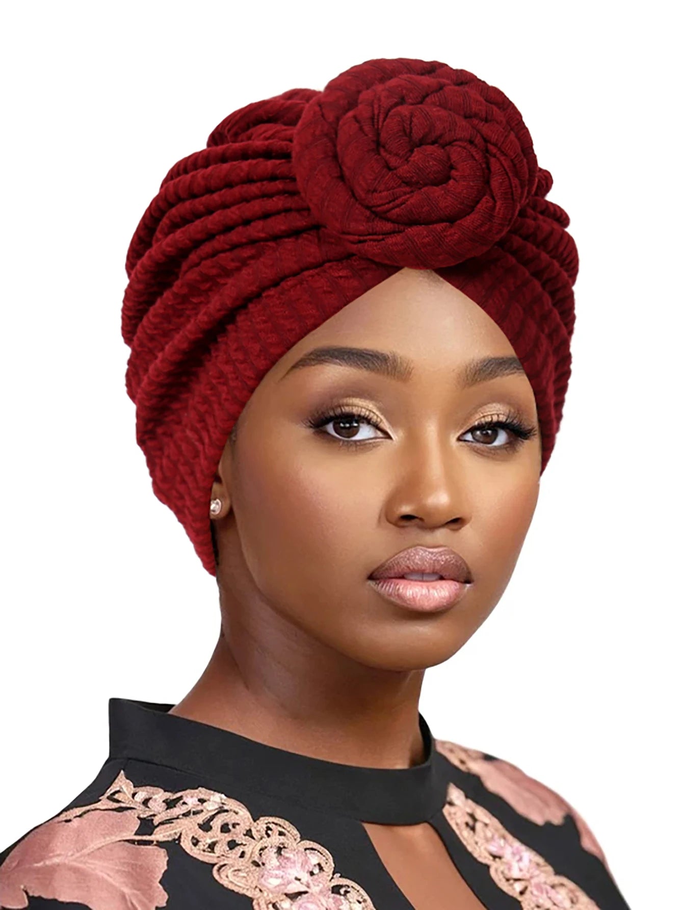 Women’s Fashion Turban Hijab Hat – Soft Elastic African Head Wrap, Breathable Muslim Chemo Cap for Girls & Women