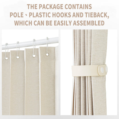 Blackout Folding Door Curtain – 1 Panel Privacy Screen for Living Room, Bedroom, Kitchen, Closet, Room Divider