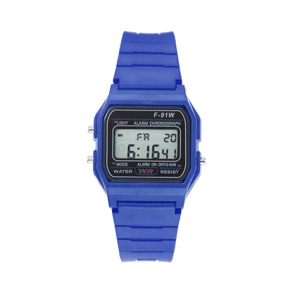 Multifunctional Digital Sports Watch for Kids and Women - F-91W Style LED Backlight Alarm Watch with Rubber Strap, Student Gift