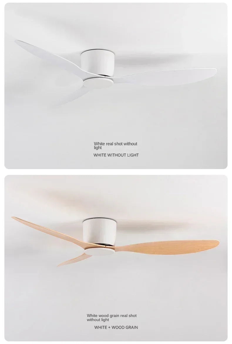LED Ceiling Mounted Fan Light - Nordic Style Decorative Ceiling Fan for Living Room, Restaurant, and Minimalist Household Use