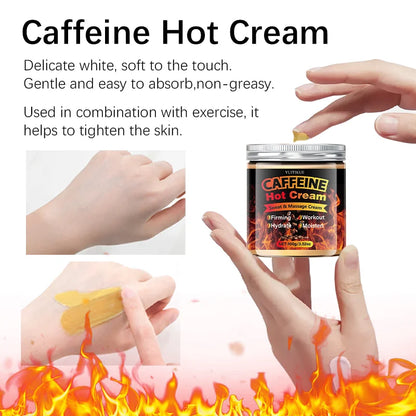 Body Warming Massage Cream - Skin Firming & Deep Moisturizing Formula with Collagen, Hyaluronic Acid, Caffeine, Retinol & Niacinamide