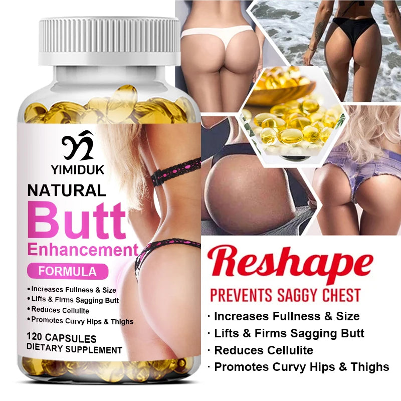 Natural Butt Enhancement Capsules - Non-GMO Body Care Supplement for Gluteal Tone & Feminine Curves