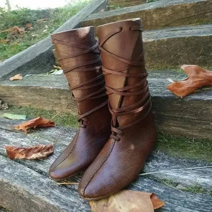 Gothic Steampunk Medieval Cosplay Boots - PU Leather Knight, Viking, and Warrior Costume Shoes for Men and Women, Carnival and Party Wear