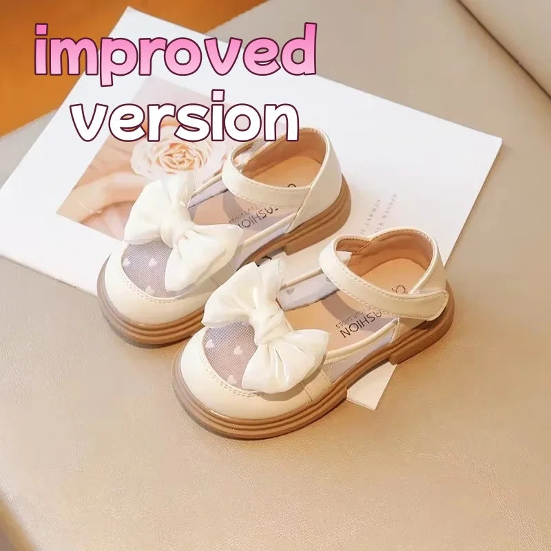 Children’s Princess Lace-Up Flats - Bow Detail Leather Shoes for Girls, Sizes 23–35, Spring & Autumn Wedding Footwear