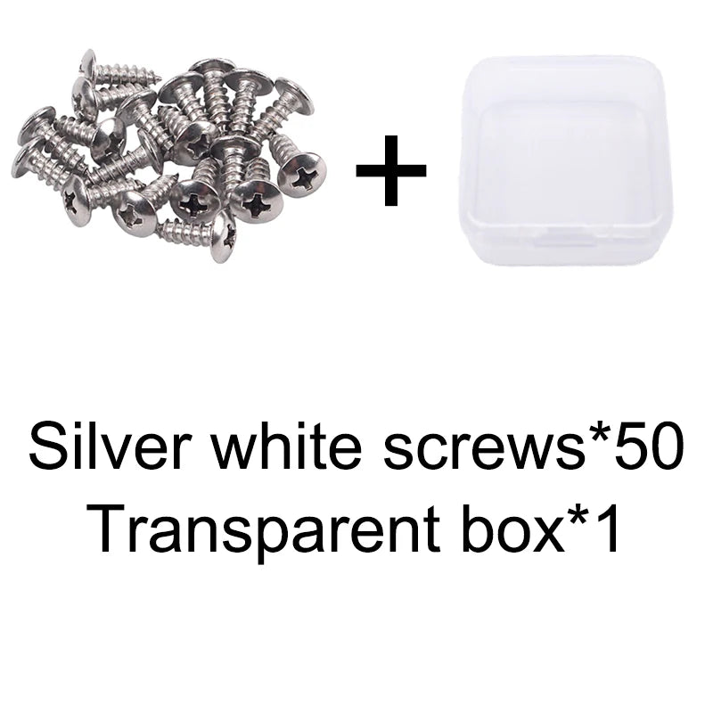 Electric Guitar Bass Pickguard Screws - 3x12mm Protective Plate Rear Cover Screws with Storage Box