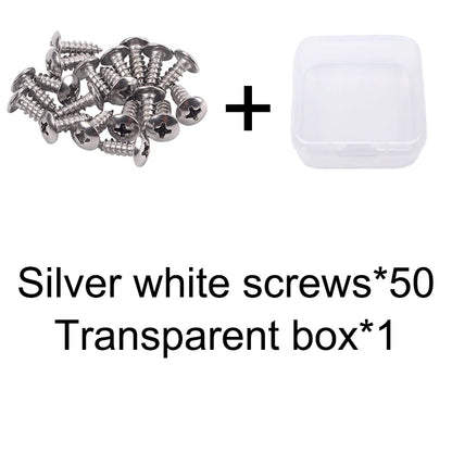 Electric Guitar Bass Pickguard Screws - 3x12mm Protective Plate Rear Cover Screws with Storage Box