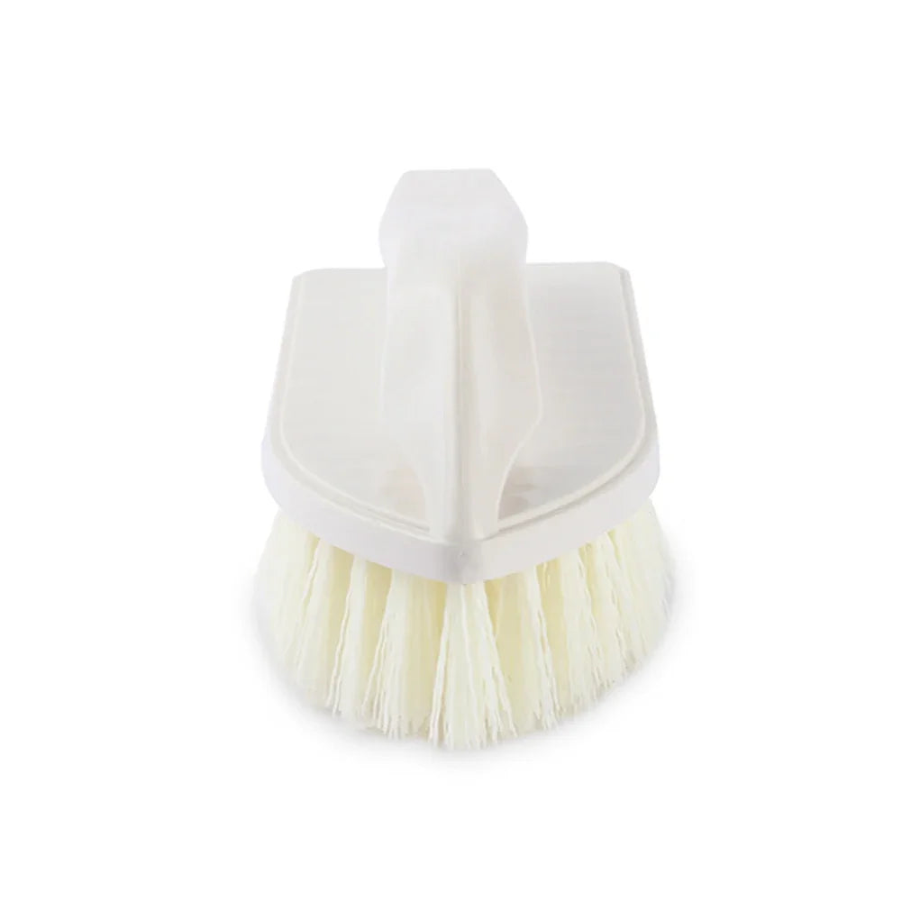 Plastic Scrubbing Brush with Handle - Stiff Bristle Non-Slip Cleaning Brush for Kitchen, Bathroom & Car Care