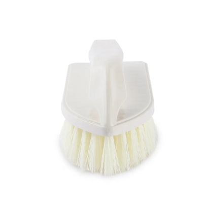 Plastic Scrubbing Brush with Handle - Stiff Bristle Non-Slip Cleaning Brush for Kitchen, Bathroom & Car Care