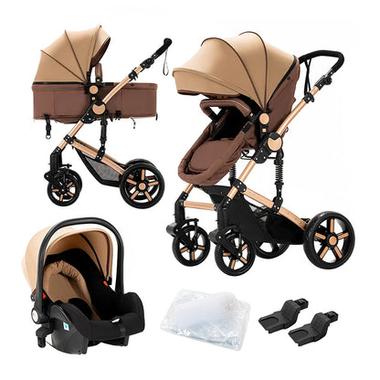 High-Quality 3-in-1 Newborn Baby Stroller — Lightweight Folding Cart with Comfort Seat & ISOFIX Safety