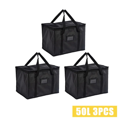70L Large Capacity Insulated Cooler Bag – Thermal Foil Lunch & Food Storage Tote, Portable Zip Picnic & Camping Bag for Hot & Cold Retention