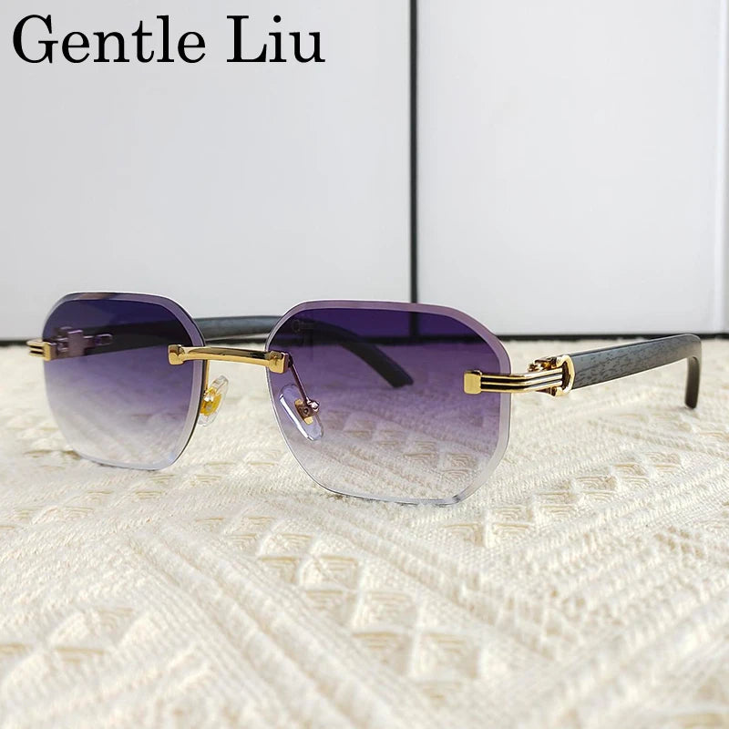 Vintage Square Rimless Sunglasses for Men 2026 – Luxury Frameless Punk Style UV400 Anti Blue Light Eyewear & Prescription Glasses