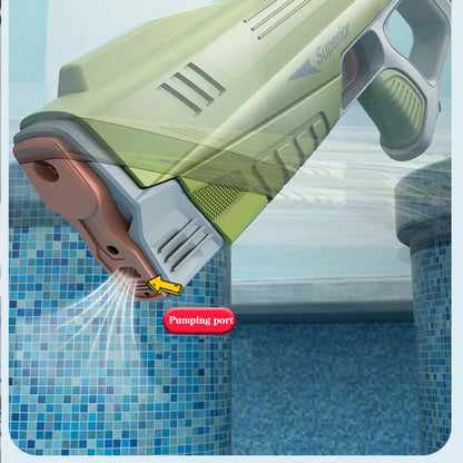 43cm Full Electric Automatic Water Gun – Portable Summer Beach Toy for Boys, Outdoor Fight Game