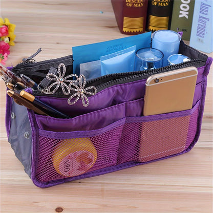 Multifunctional Bi-Fold Storage Bag - Large Capacity Double Zipper Makeup & Toiletry Organizer
