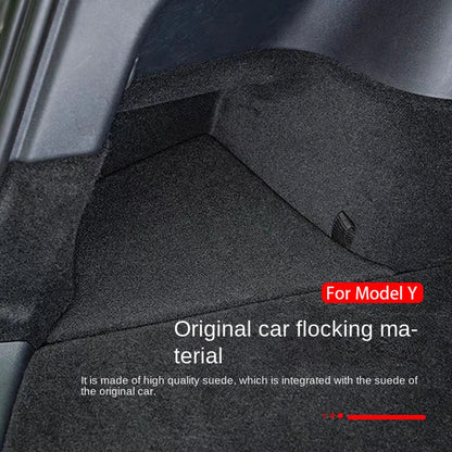 Tesla Model Y Berlin/Austin 2022-2025 Trunk Side Storage Bins – TPE Cargo Organizer with Carpet Lids