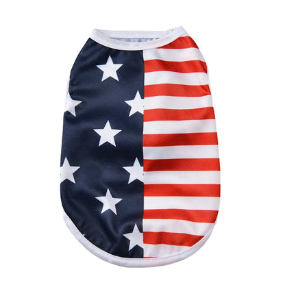 Summer Patriotic Dog Vest - Breathable Independence Day 4th of July Pet T-Shirt for Small Medium Dogs Cats
