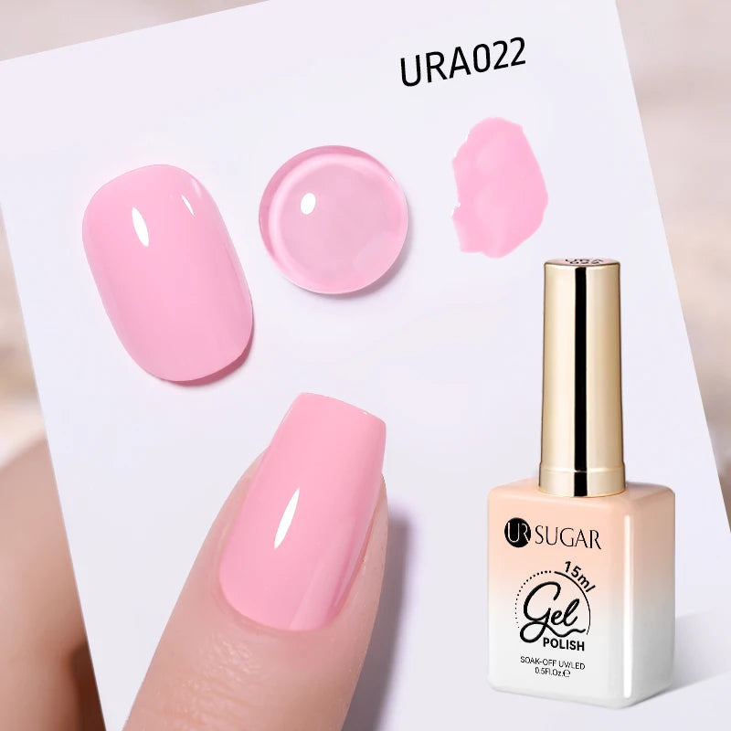 UR SUGAR 15ml Jelly Milky White Gel Polish – Translucent UV Soak Off Nail Art Varnish Semi-Permanent Fashion Nail Color
