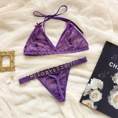 Custom Personalized Lace Thong Bikini – Sexy G-String Body Chain Lingerie with Name Letter Waist Chain Gift for Women
