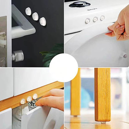 100Pcs Self-Adhesive Silicone Furniture Bumpers - Rubber Door Stoppers, Cabinet Dampers & Protective Cushion Pads, 6/8/10mm