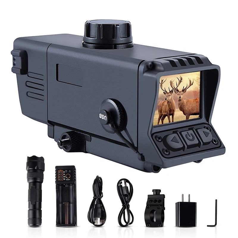 Night Vision Rifle Scope – IR850 Infrared Tactical Monocular with MOA Recording & Range Finder